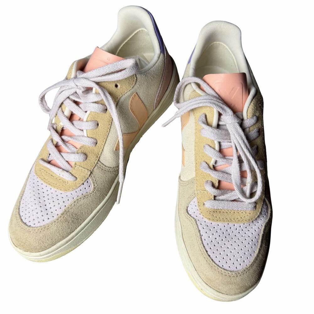 Veja V-10 Multico Peach Suede Sneakers Women's EUR 40 US size 8.5